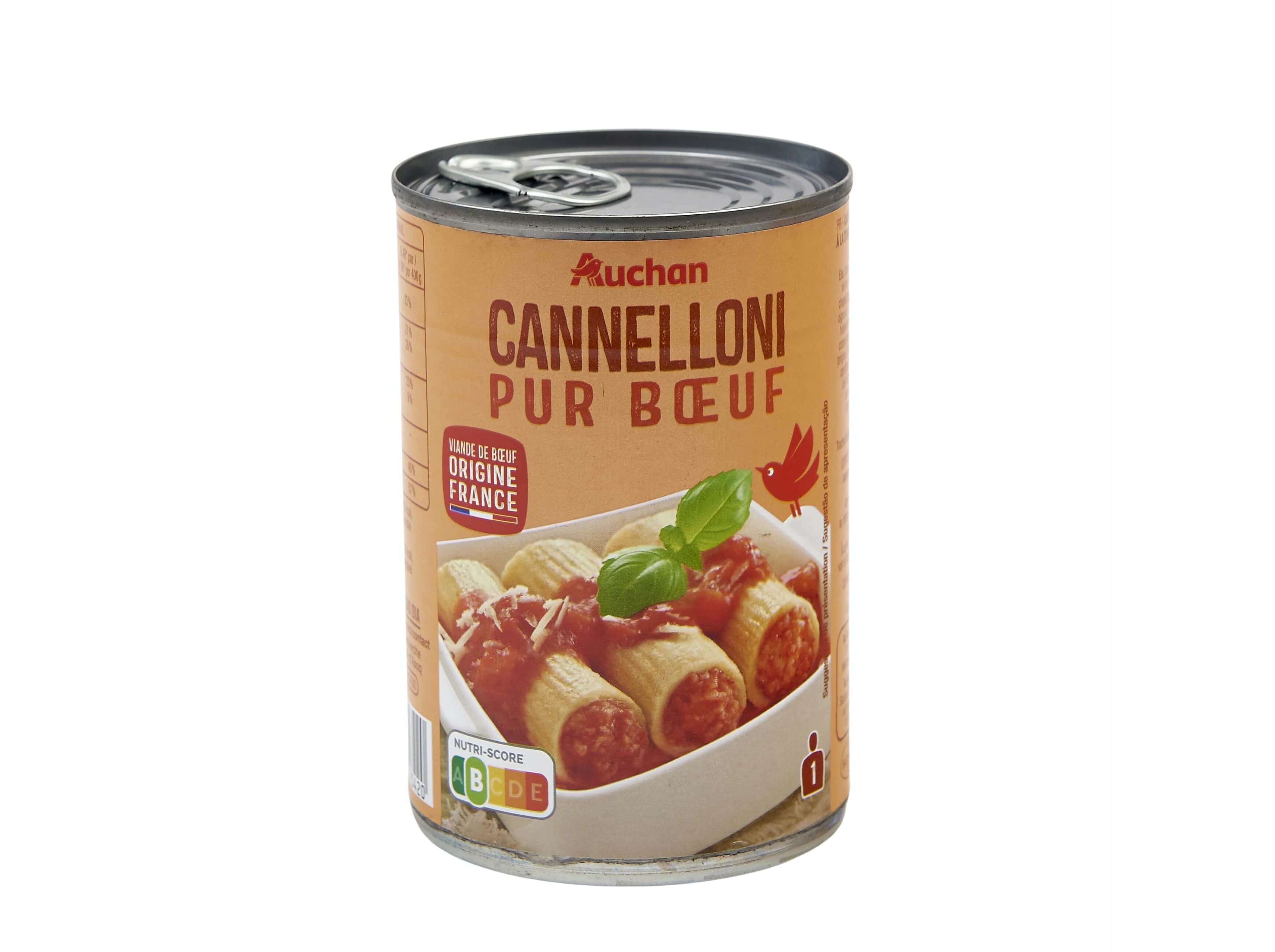 CANELONES AUCHAN COM CARNE E MOLHO TOMATE 400G image number 0