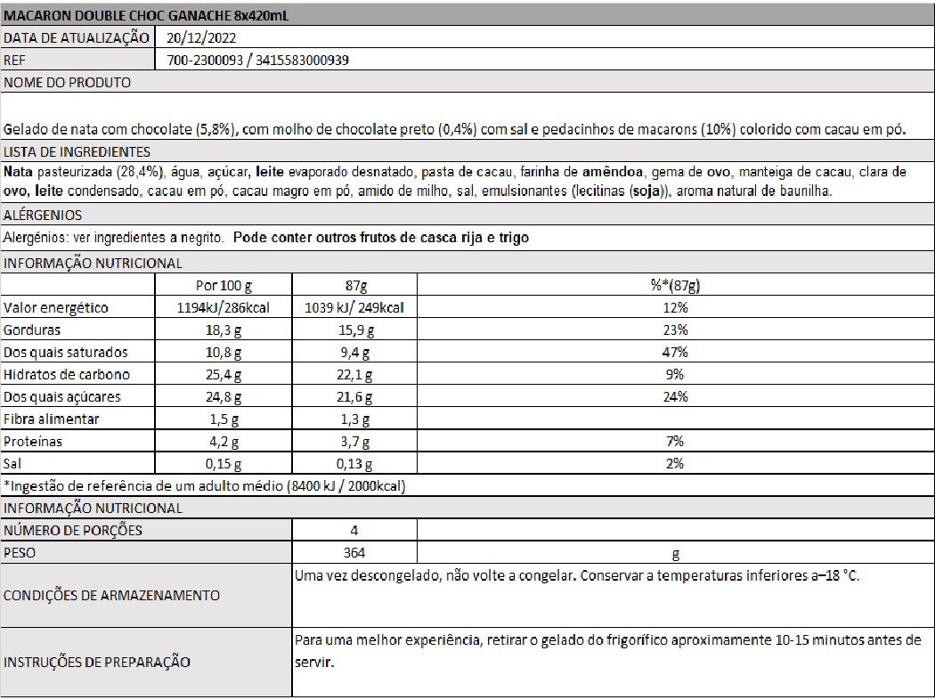 GELADO H&Auml;AGEN-DAZS MACARON CHOCOLATE 420ML image number 1