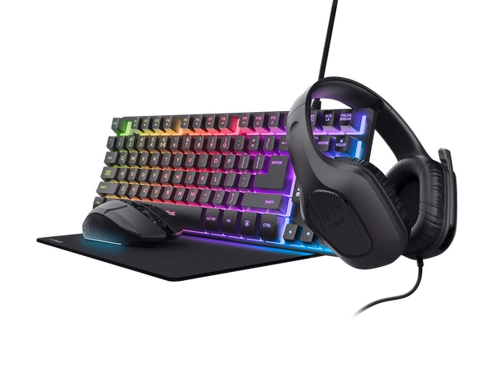 BUNDLE GAMING TRUST GXT 780 4EM1 (TECLADO + RATO + TAPETE RATO + AUCULTADORES) image number 0