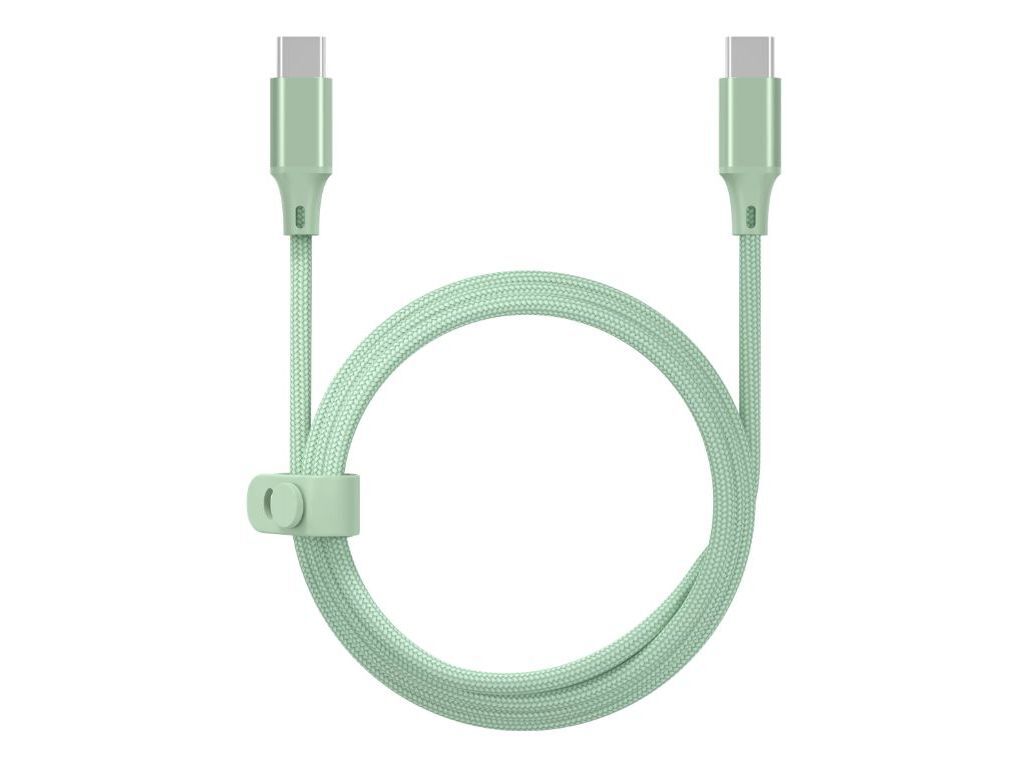 CABO TEXTIL QILIVE USB-C PARA USB-C 1M 3A VERDE image number 0