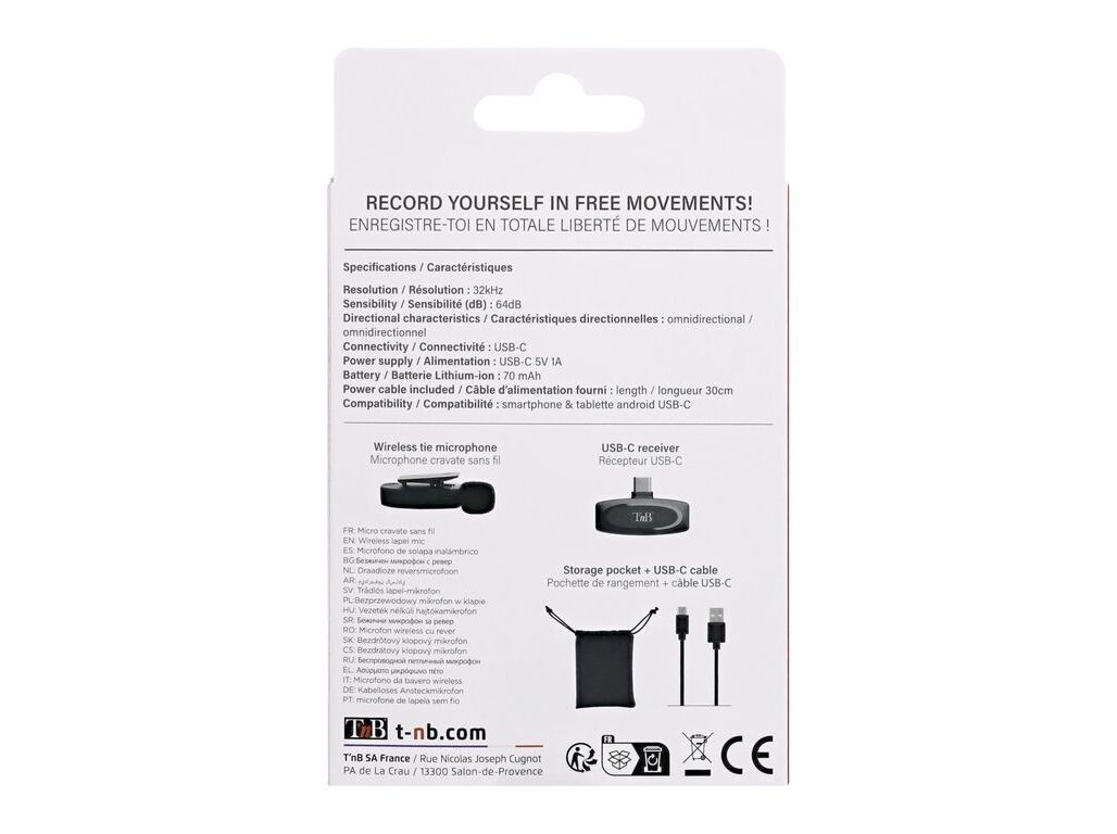 MICROFONE LAPELA TNB INLAPMICWL USB-C SEM FIOS image number 5
