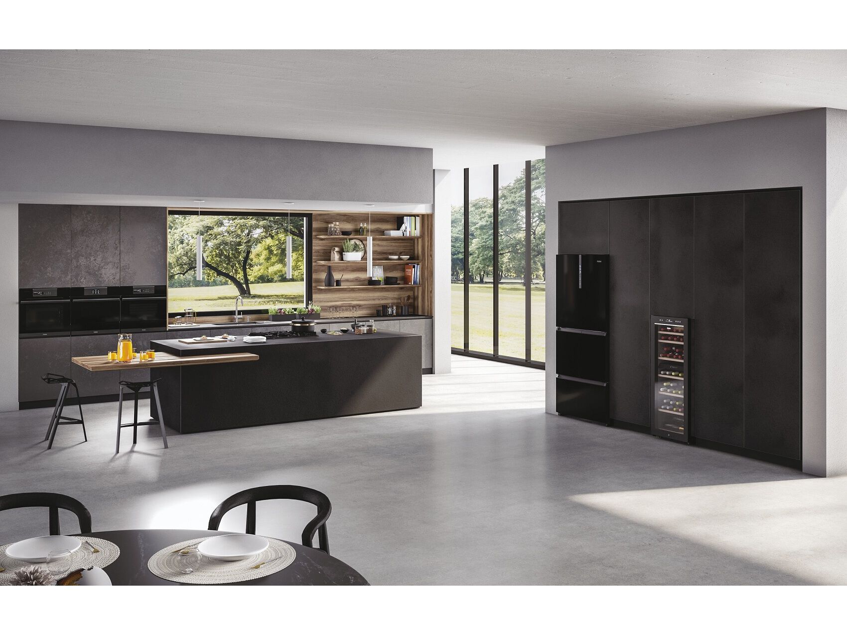 CAVE VINHOS HAIER HWS77GDAU1 77 GARRAFAS CINZA image number 8