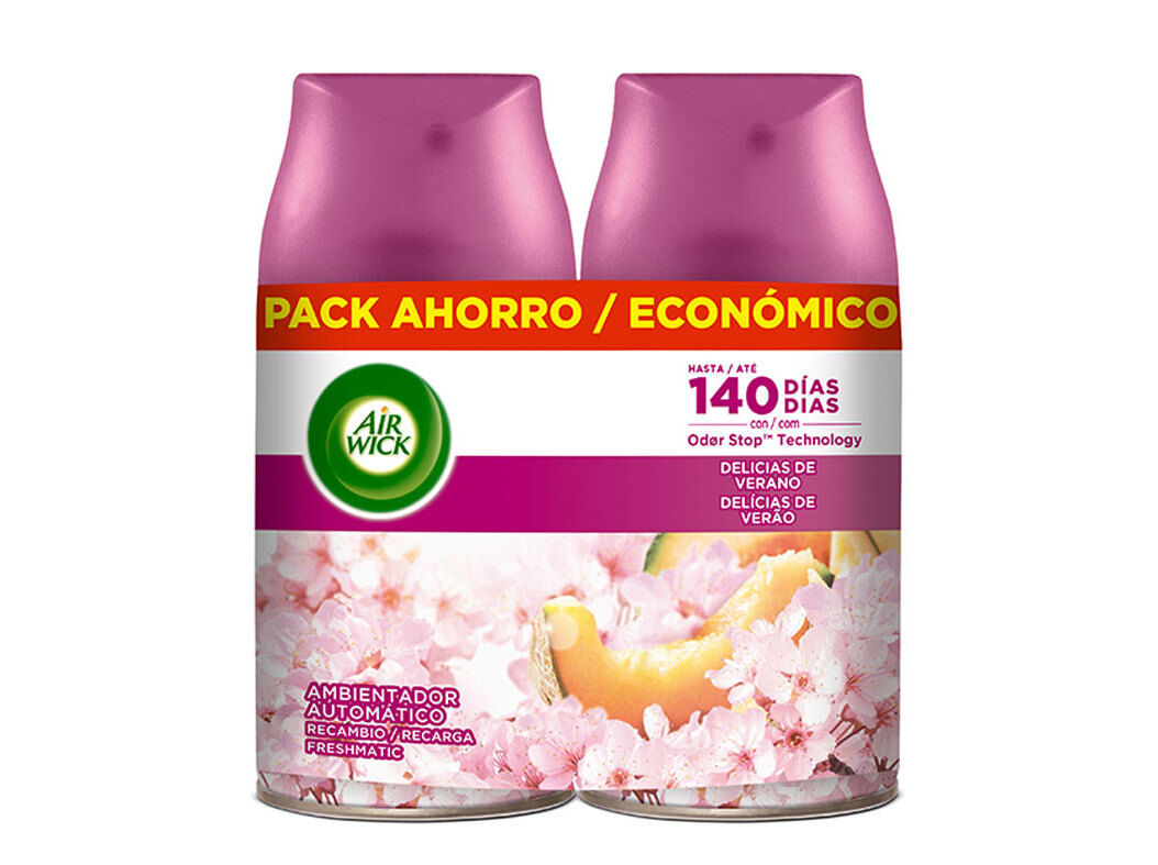 AMBIENTADOR AIR WICK FRESHMATIC RECARGA DEL&Iacute;CIA DE VER&Atilde;O 2X250ML