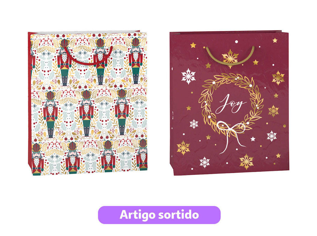 SACO PRESENTE AUCHAN TAMANHO M 25X30X10CM MODELOS SORTIDOS image number 0