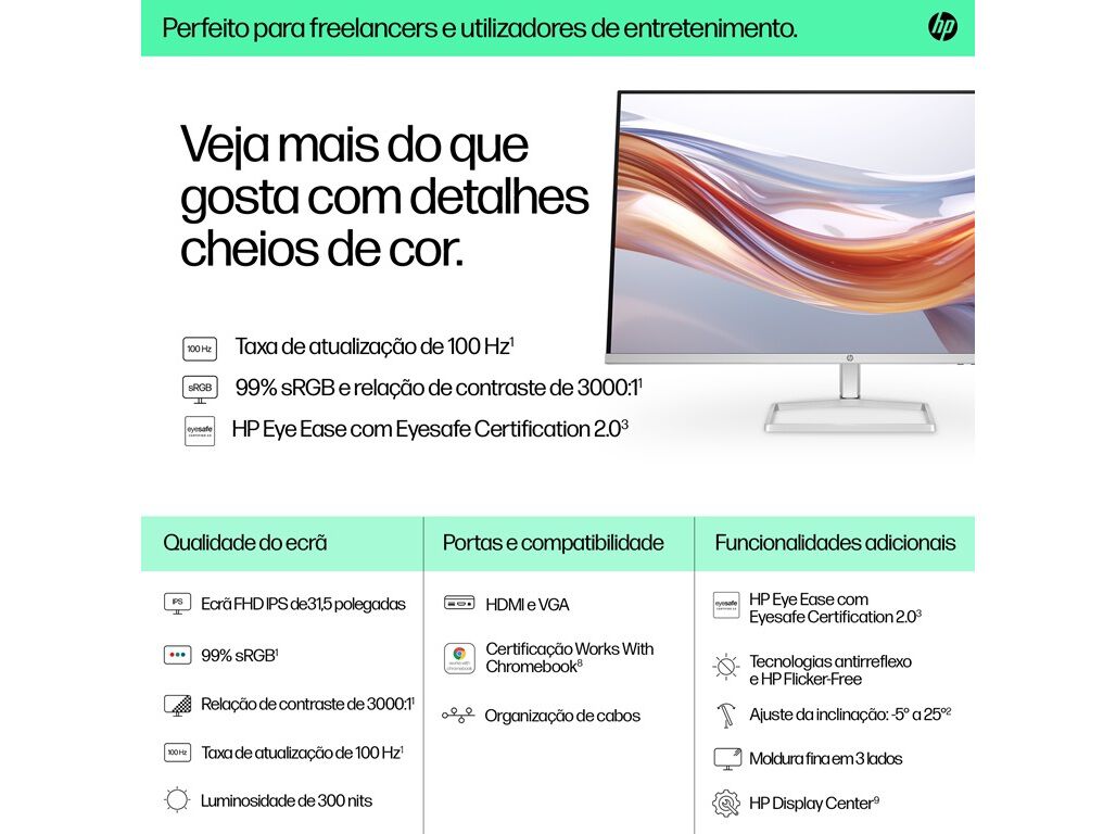 MONITOR HP SERIES 5 532SF (31.5'' FHD 100HZ) image number 2
