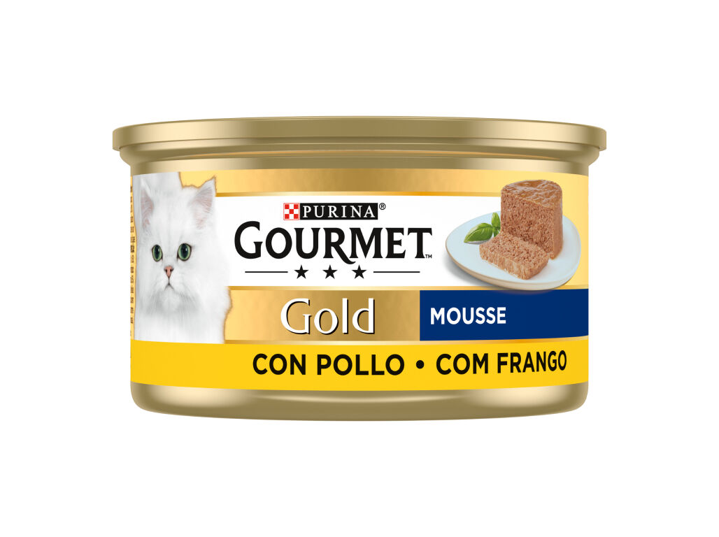 COMIDA H&Uacute;MIDA PARA GATO GOURMET GOLD MOUSSE COM FRANGO 85G image number 0