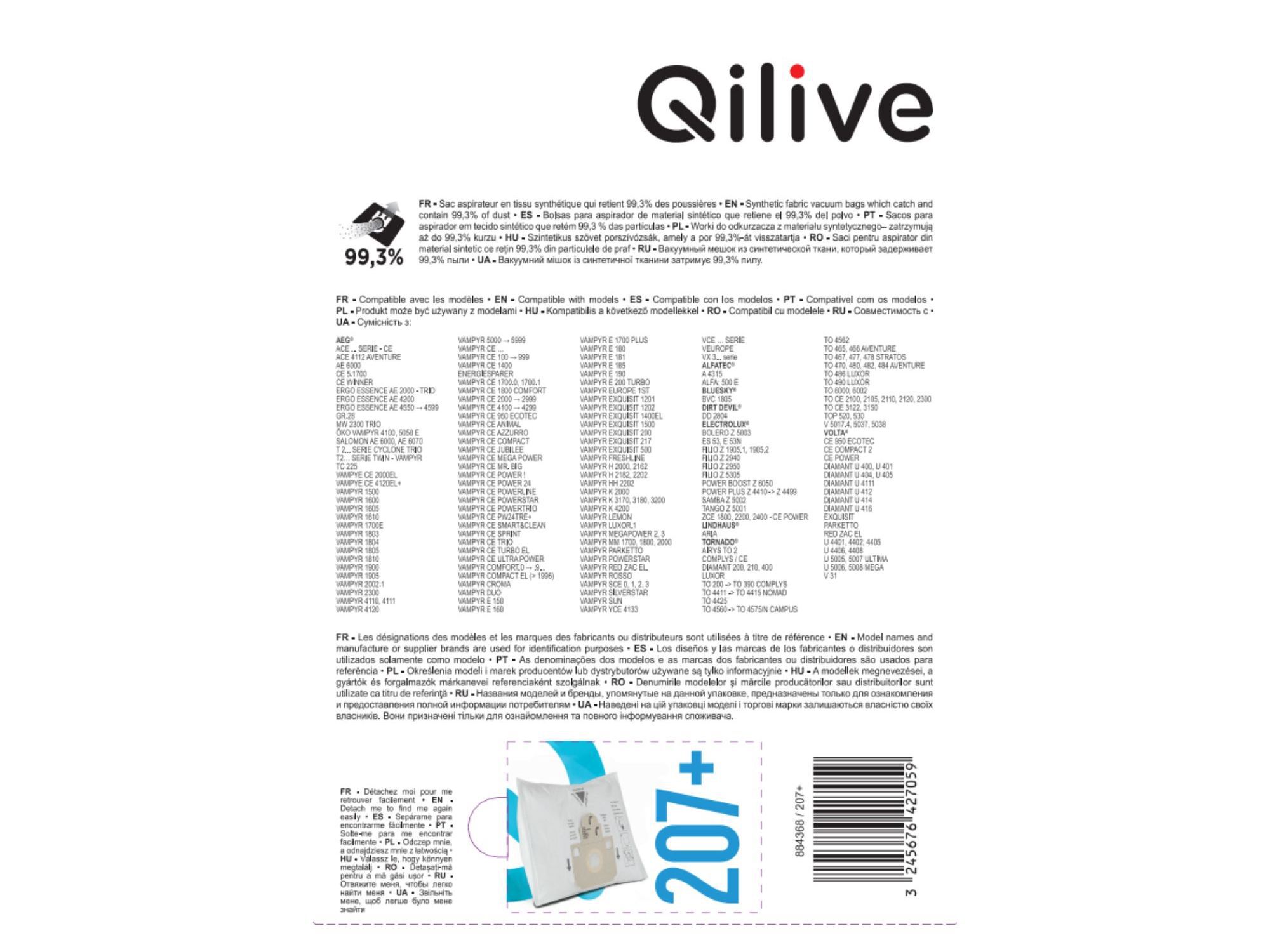 SACOS DE ASPIRADOR QILIVE 207+ PACK 4 image number 2