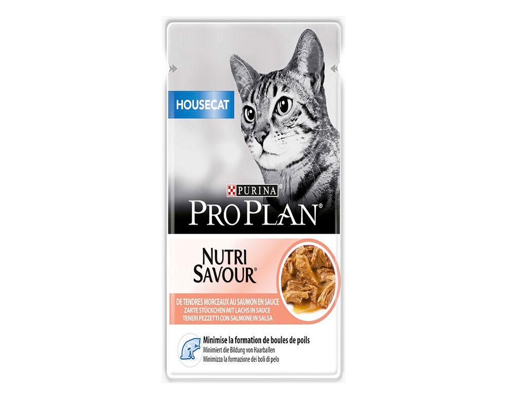 COMIDA H&Uacute;MIDA GATO PRO PLAN HOUSECAT SALM&Atilde;O 85G