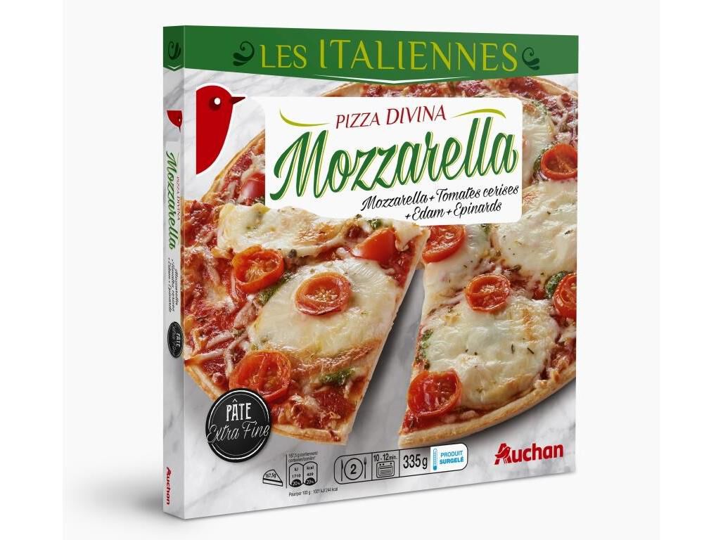 PIZZA AUCHAN MASSA FINA DIVINA MOZZARELLA 335G