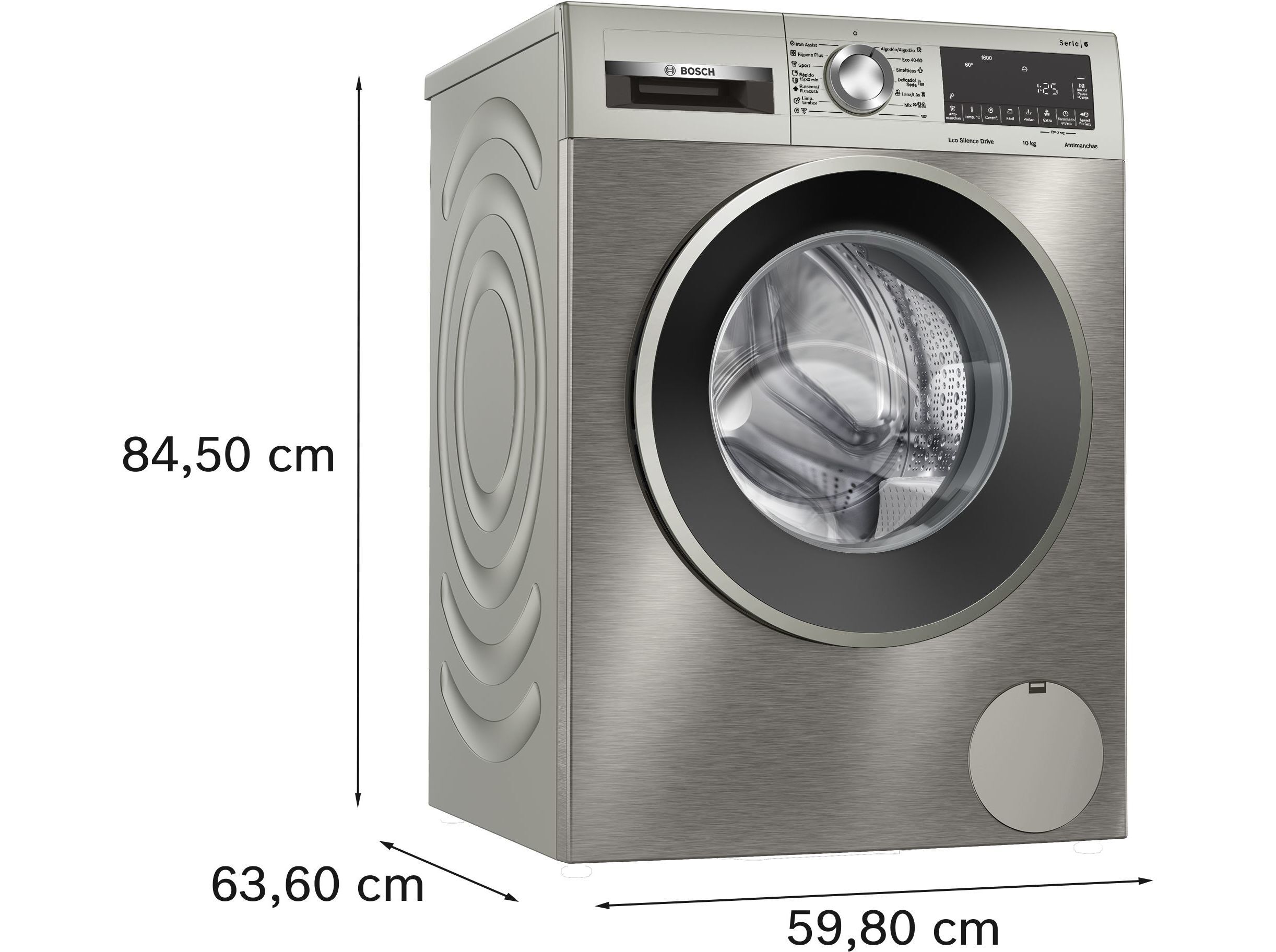 M&Aacute;QUINA DE LAVAR ROUPA BOSCH WGG256ZAES INOX 10KG A 1600RPM image number 3