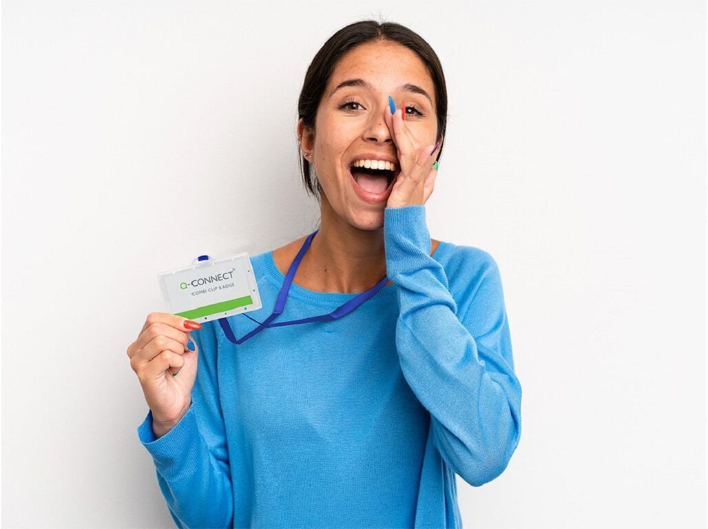 IDENTIFICADOR COM CORD&Atilde;O AZUL Q-CONNECT 94X60MM image number 2