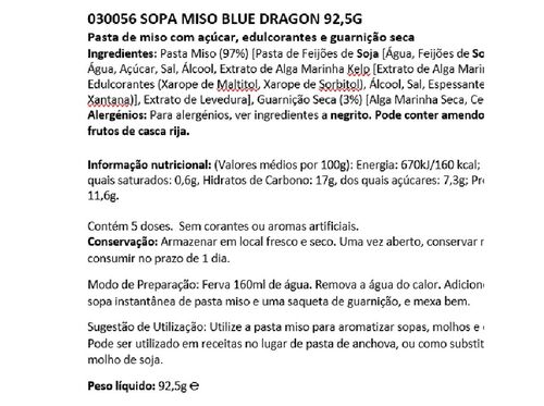 SOPA BLUE DRAGON MISO 92.5G image number 1