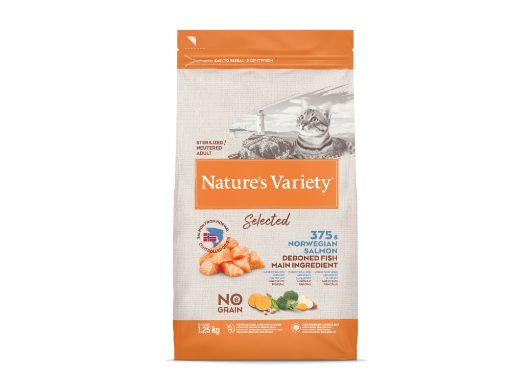 RA&Ccedil;&Atilde;O GATO NATURE'S VARIETY NO GRAIN ESTERILIZADO SALM&Atilde;O 1.25KG image number 0