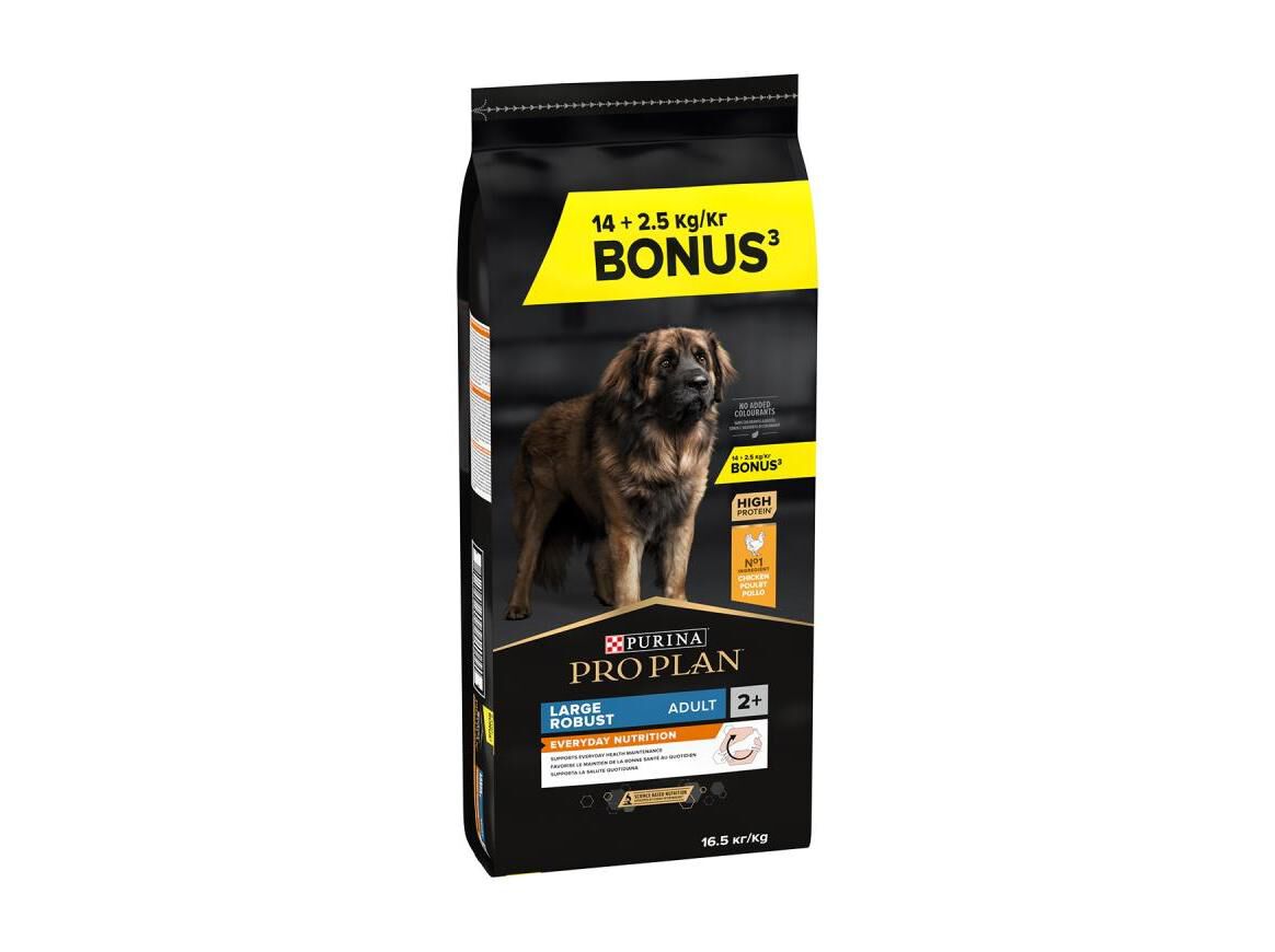 RA&Ccedil;&Atilde;O C&Atilde;O ADULTO PRO PLAN LARGE ROBUST FRANGO 14+2.5KG image number 0