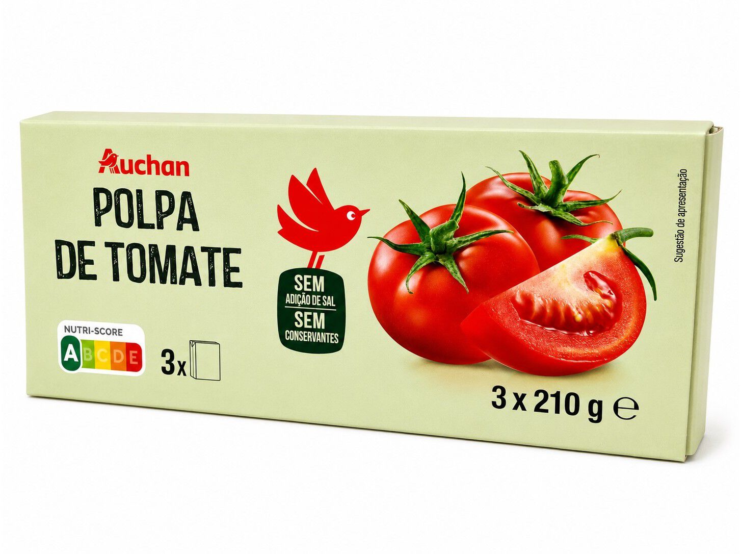 POLPA DE TOMATE AUCHAN 3*210G image number 0
