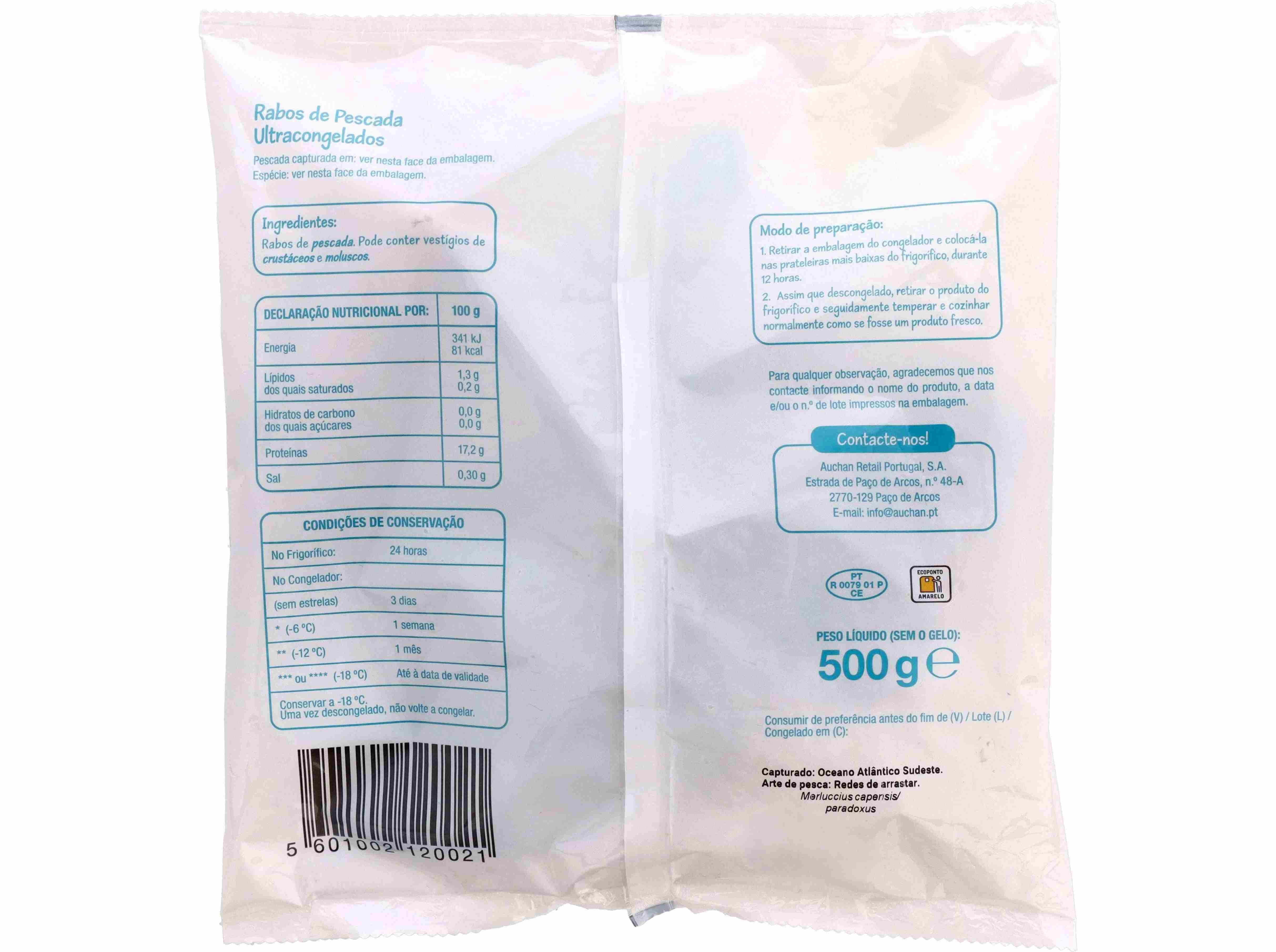 RABOS PESCADA POLEGAR ULTRACONGELADOS 500G image number 1