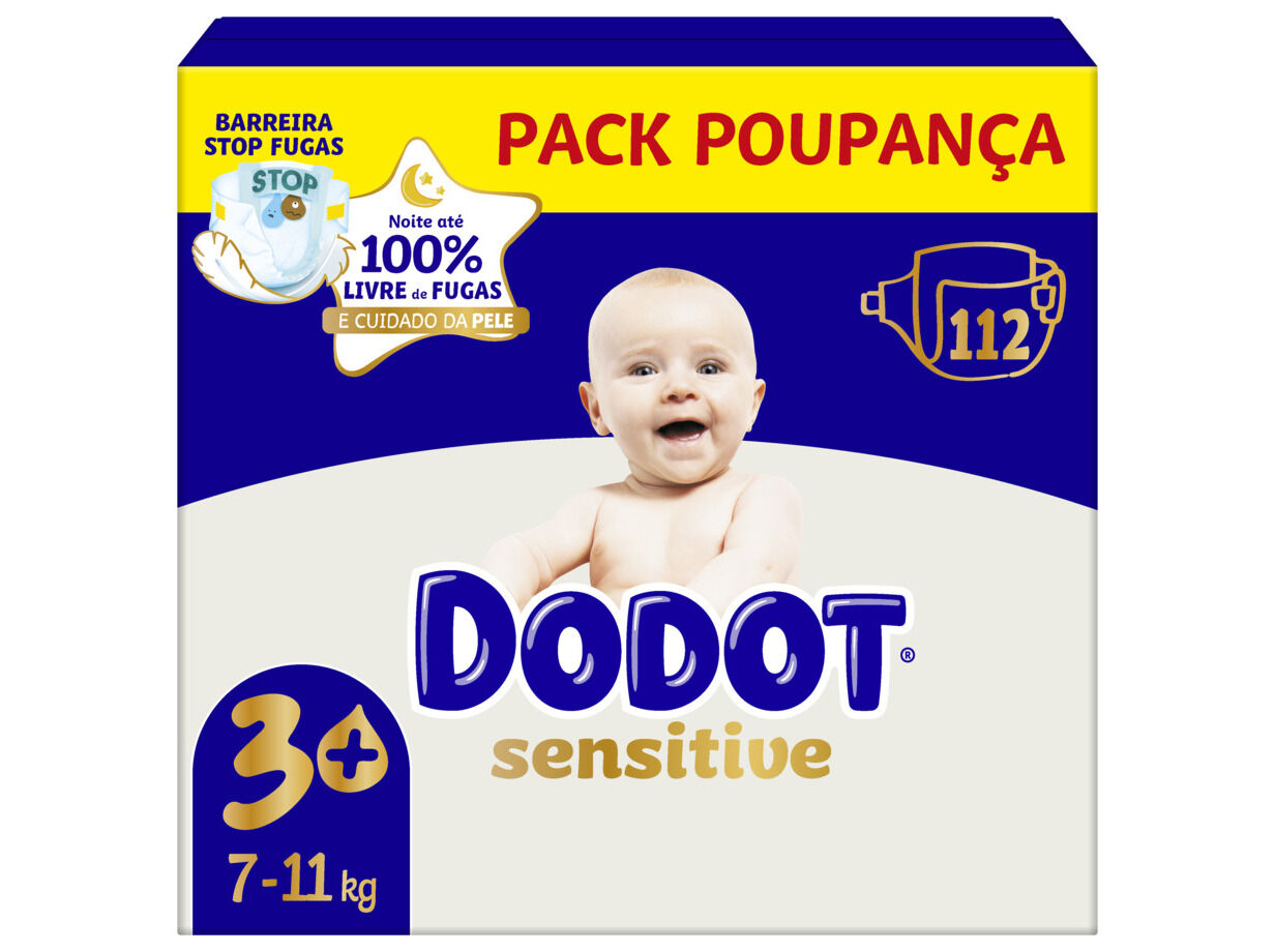 FRALDAS DODOT SENSITIVE EXTRA T3 -11KG 112 UN