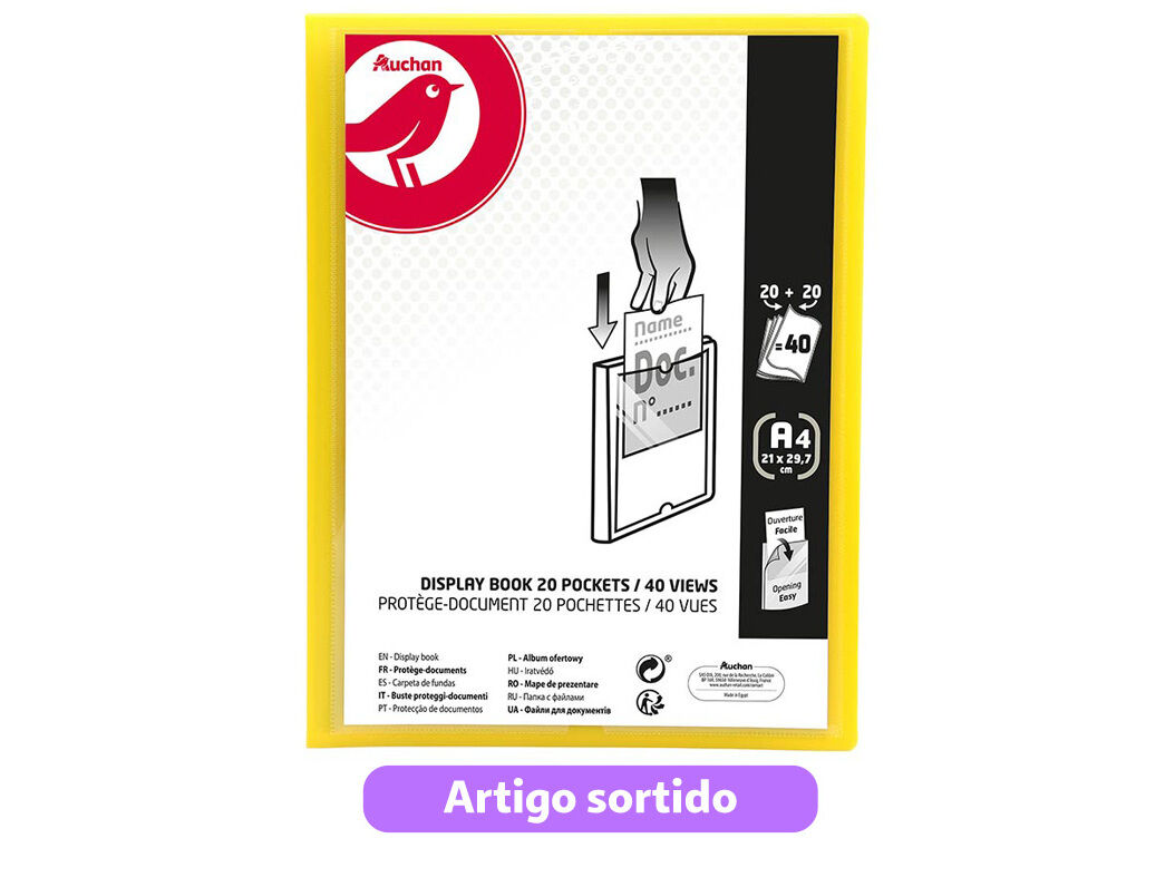 PORTF&Oacute;LIO AUCHAN A4 20+20 BOLSAS CORES SORTIDAS image number 7