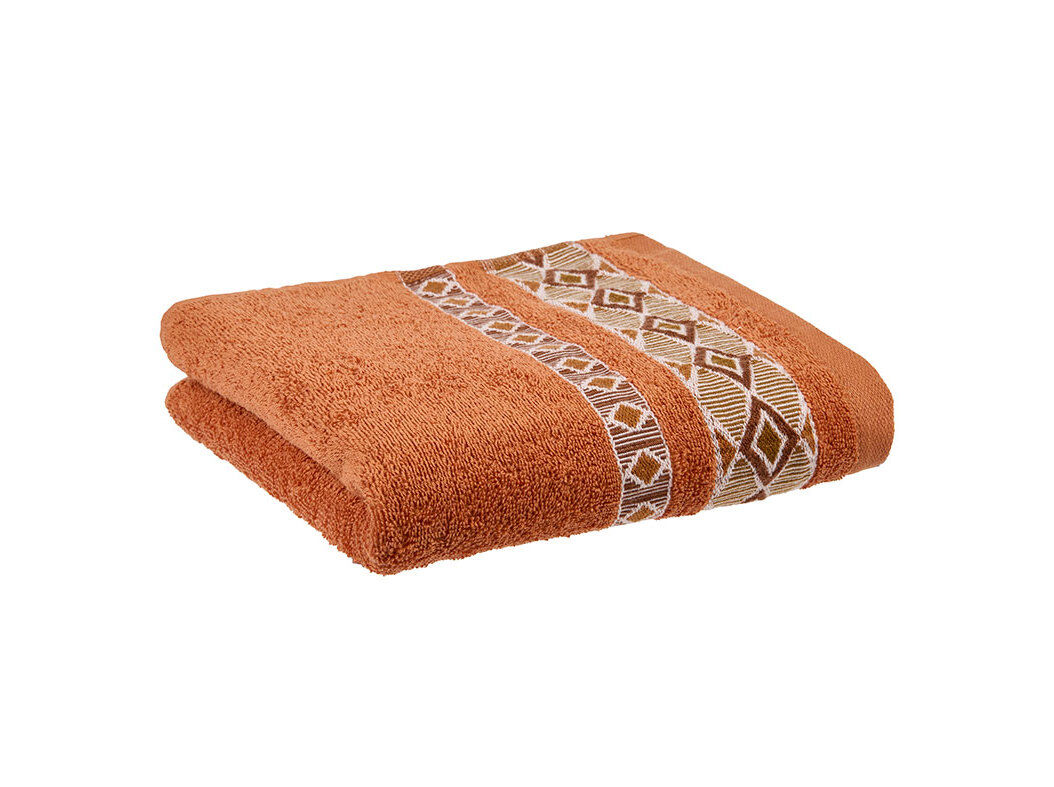 TOALHA DE M&Atilde;OS COM BARRA ACTUEL TERRACOTA 450G 50X100CM image number 0