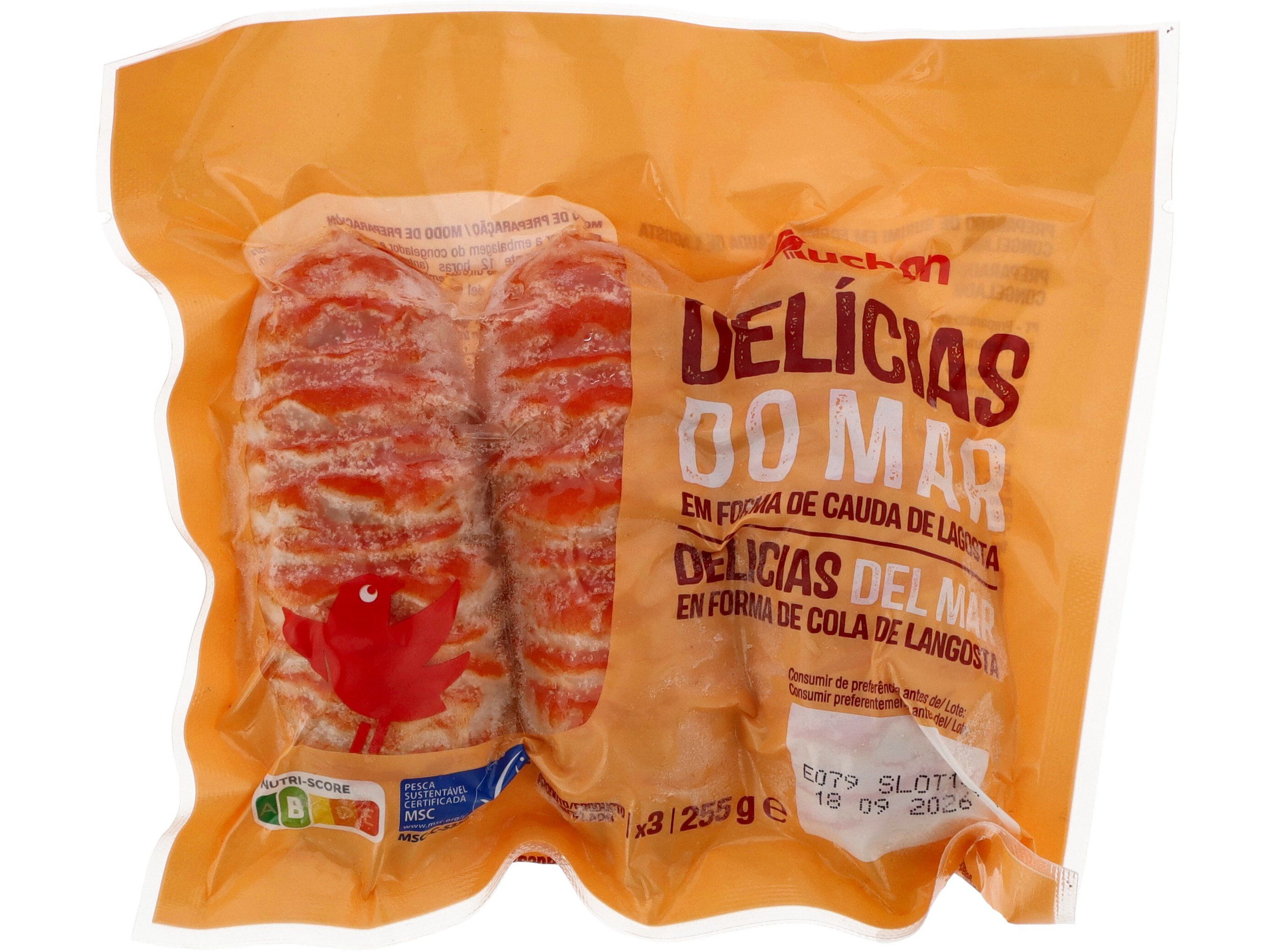 DEL&Iacute;CIAS DO MAR AUCHAN EM FORMA DE LAGOSTA MSC 3UN 255G