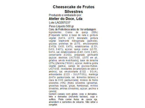 CHEESECAKE FRUTOS SILVESTRES 500G image number 1