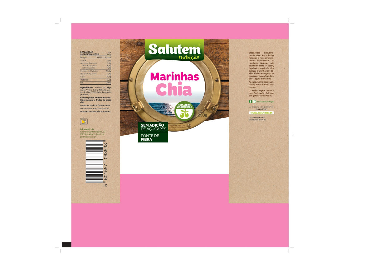 BOLACHAS SALUTEM MARINHAS CHIA 200G image number 1