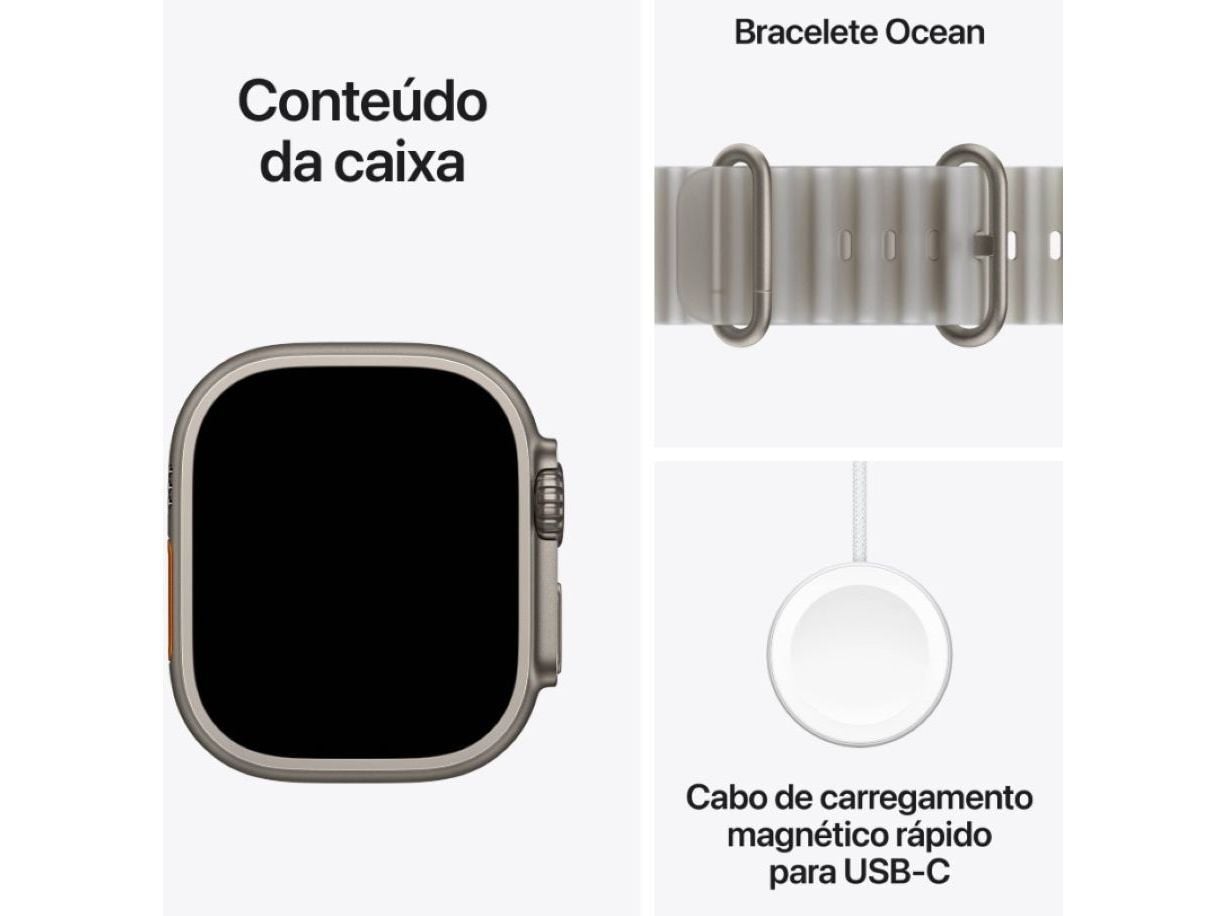 APPLE WATCH ULTRA 4 49MM GPS + CELLULAR NATURAL TITANIUM CASE COM BAND TRANSLUCENT GREY OCEAN image number 2