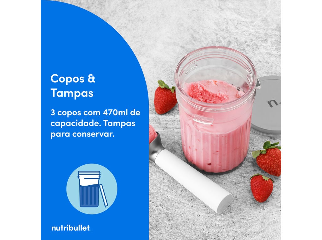 M&Aacute;QUINA DE GELADOS NUTRIBULLET CHILL ICE CREAM MAKER NBD0503W 470ML 500W 5 PROGRAMAS image number 3