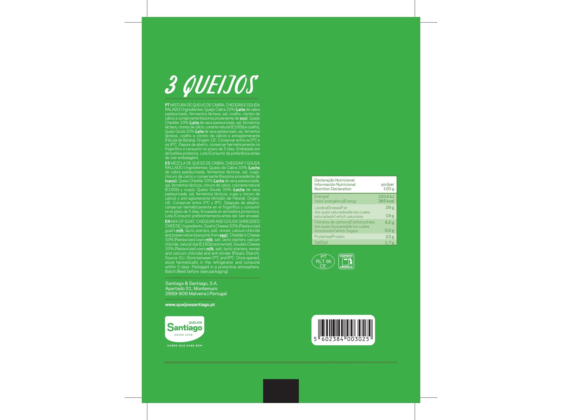 QUEIJO CAMPAINHA RALADO 3 QUEIJOS 150GR image number 2