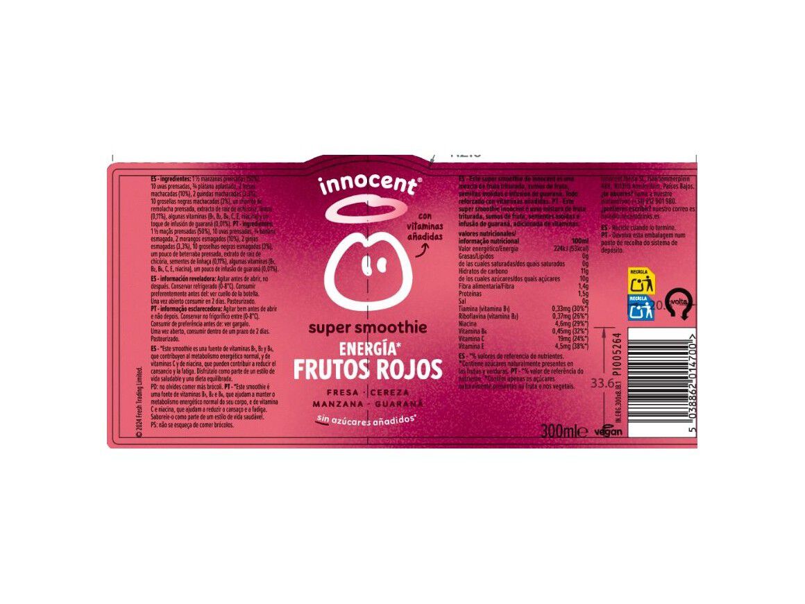 SUPER SMOOTHIE INNOCENT ENERGIA 300ML (SDR) image number 1