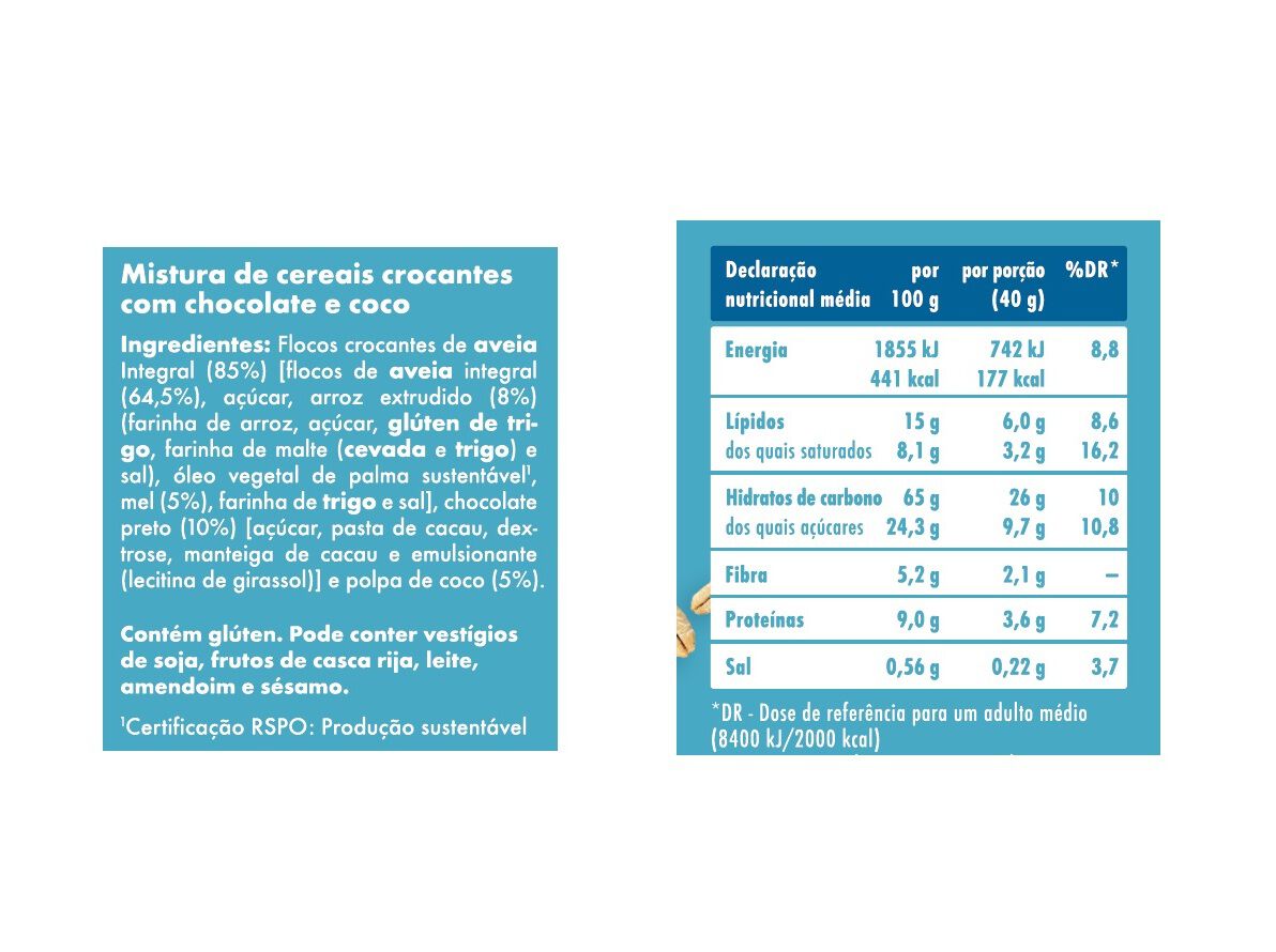 GRANOLA SALUTEM CHOCOLATE E COCO 350G image number 1