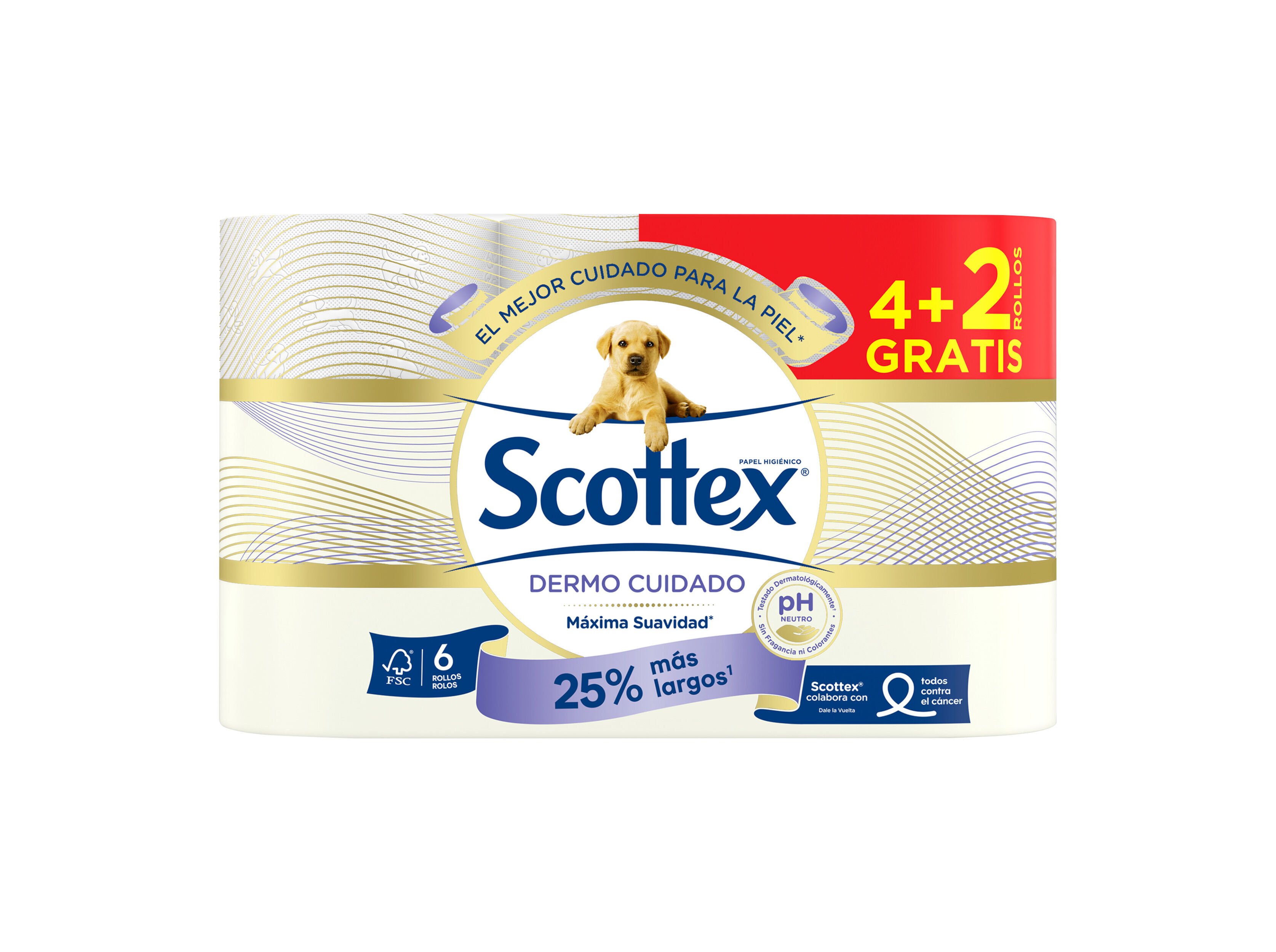 PAPEL HIGI&Eacute;NICO SCOTTEX DERMO CUIDADO 4+2R