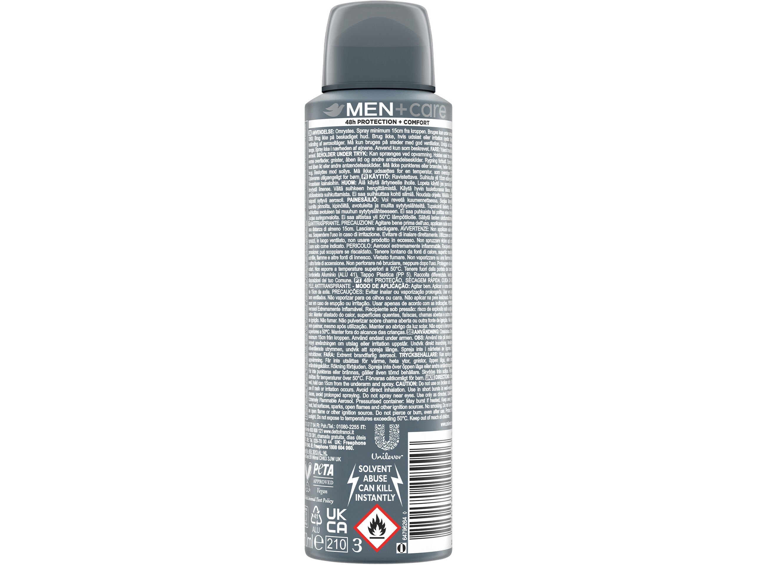 DESODORIZANTE SPRAY DOVE MEN CLASSIC 150ML image number 1