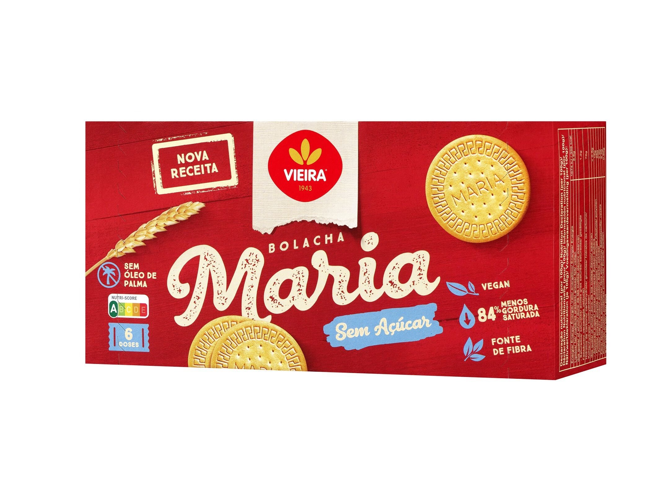 BOLACHA VIEIRA S/A&Ccedil;UCAR CASTANHO CLARO 150G image number 2