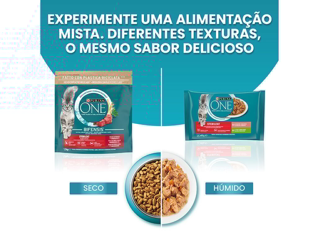 RA&Ccedil;&Atilde;O PARA GATO PURINA ONE ESTERILIZADO COM VACA 2.8KG image number 7