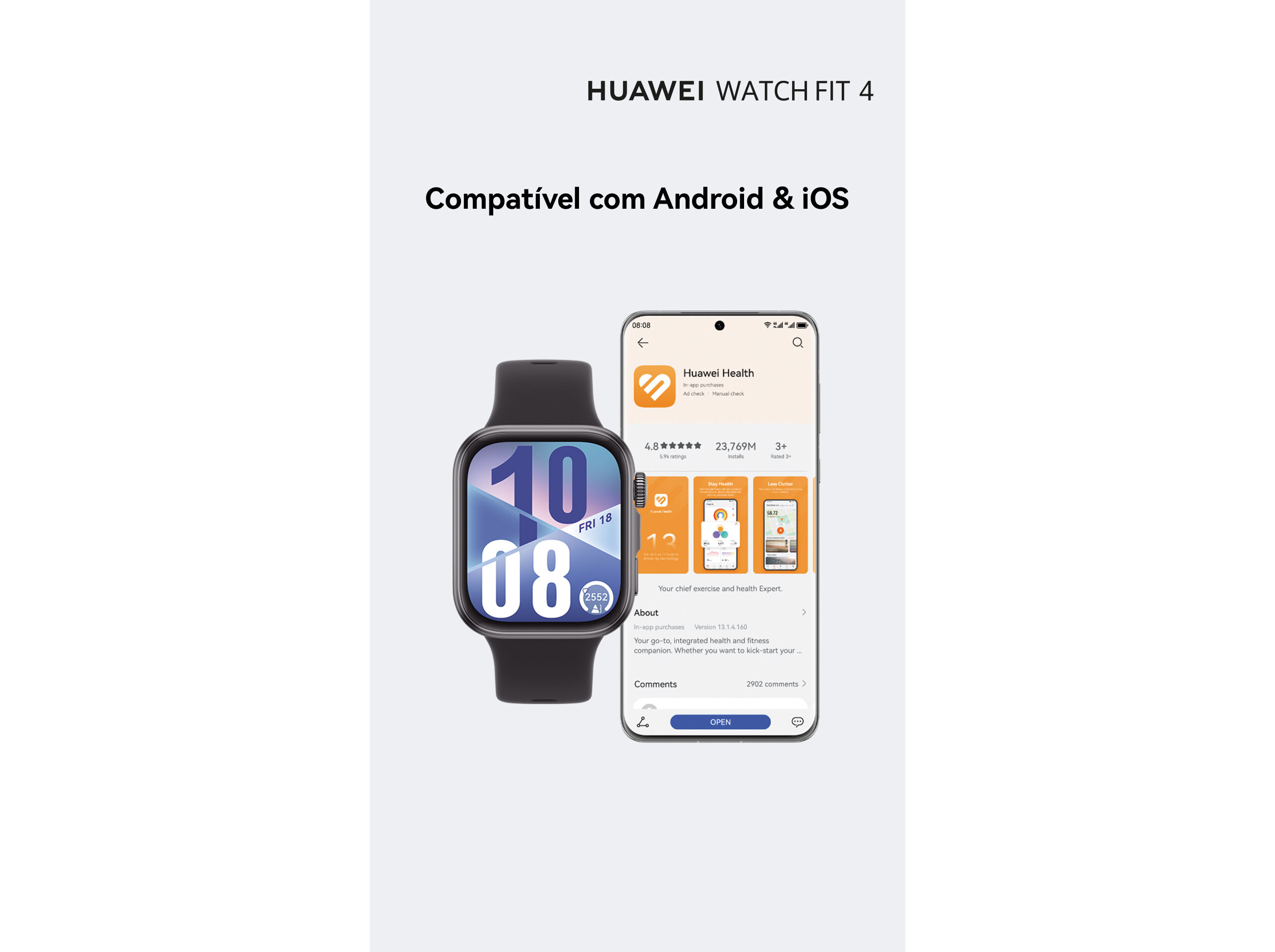 SMARTWATCH HUAWEI BLACK FIT 4 image number 1