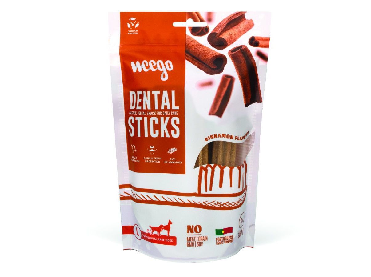 SNACK NATURAL C&Atilde;O WEEGO DENTAL STICKS M/L 250G