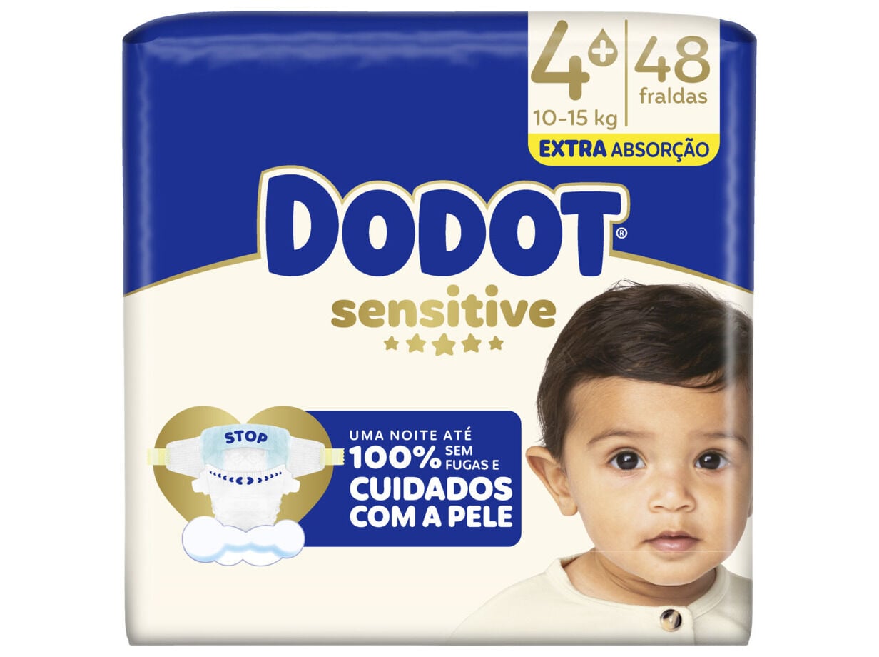 FRALDAS DODOT SENSITIVE EXTRA T4 10-15 KG 48UN