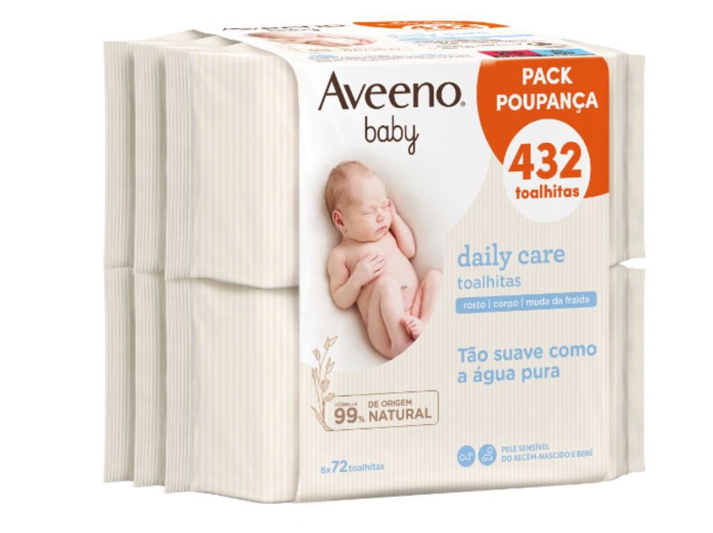 TOALHITAS BEB&Eacute; AVEENO PACK ECONOMICO 6X72 UNS image number 0