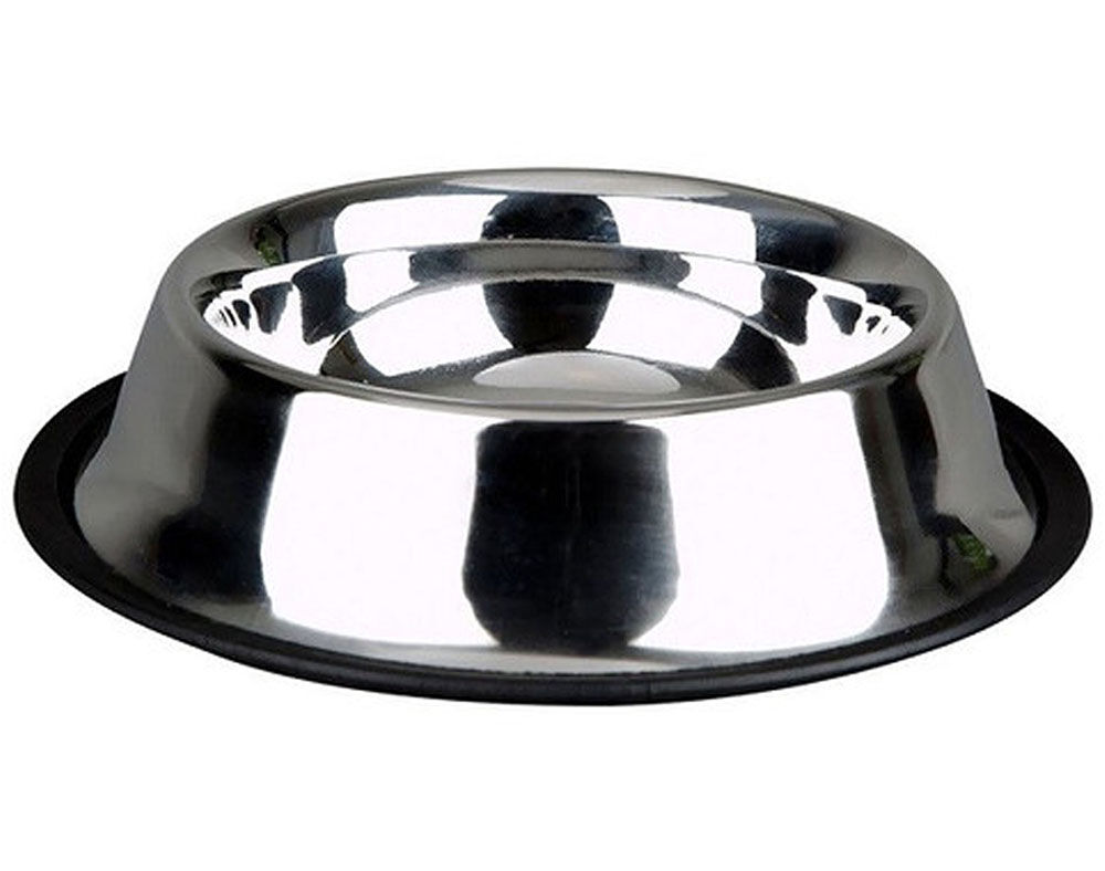 COMEDOURO COM ANTIDERRAPANTE INOX 240ML 15.5CM