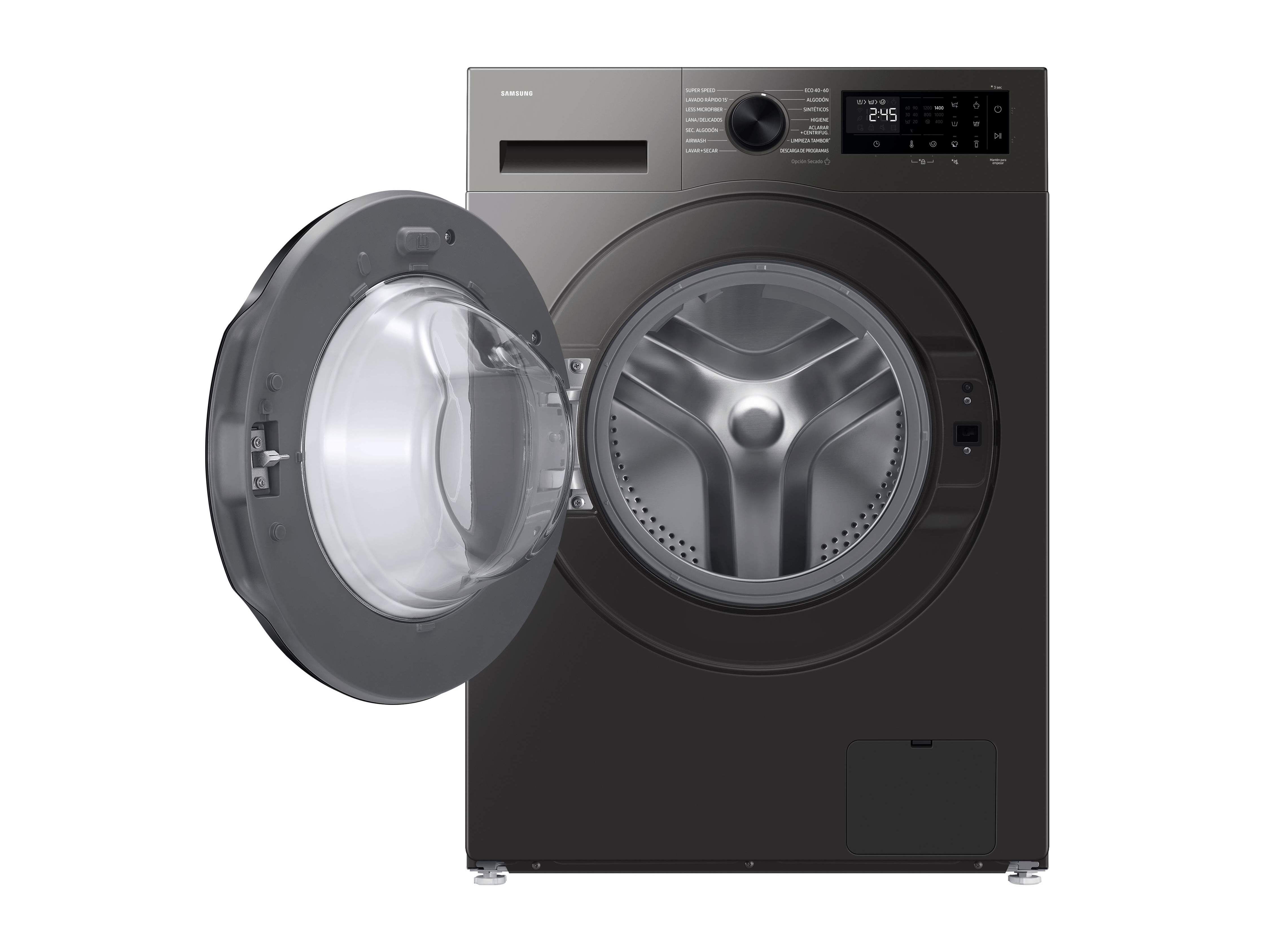 MAQUINA DE LAVAR E SECAR ROUPA SAMSUNG WD90HG5U34BXEP LOOK INOX D LAVA 9KG E SECA 6KG 1400RPM image number 2