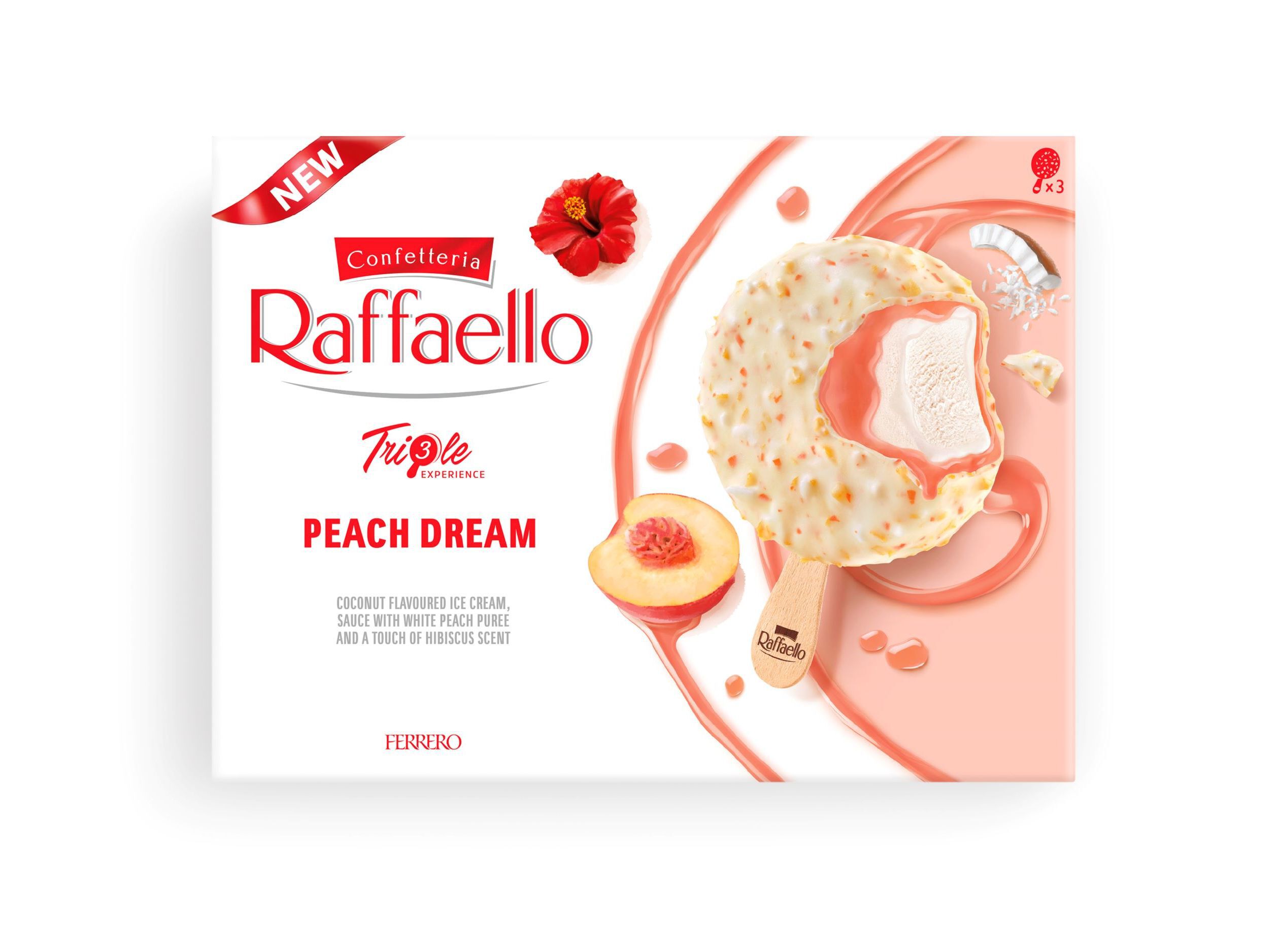 GELADO RAFFAELLO PEACH DREAM TRIPLE EXPERIENCE (60X3) image number 1