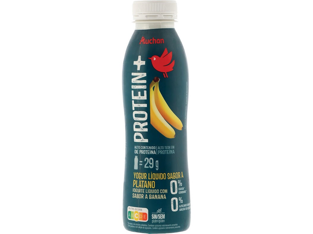 IOGURTE L&Iacute;Q+PROTE&Iacute;NA MAGRO AUCHAN BANANA 400G