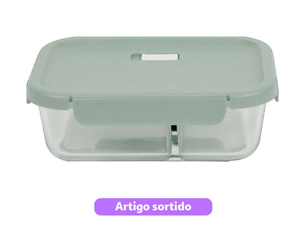 CAIXA HERM&Eacute;TICA VIDRO CODIL 2 COMPARTIMENTOS 1.4L CORES SORTIDAS