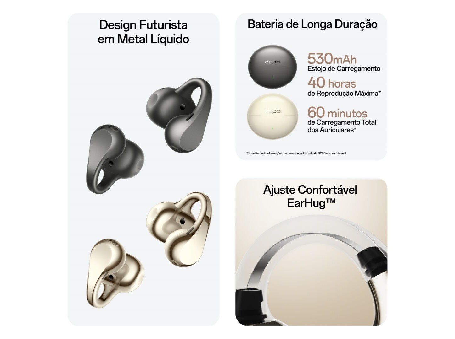AURICULARES TWS OPPO ENCO CLIP2 CINZA GRAFITE image number 1