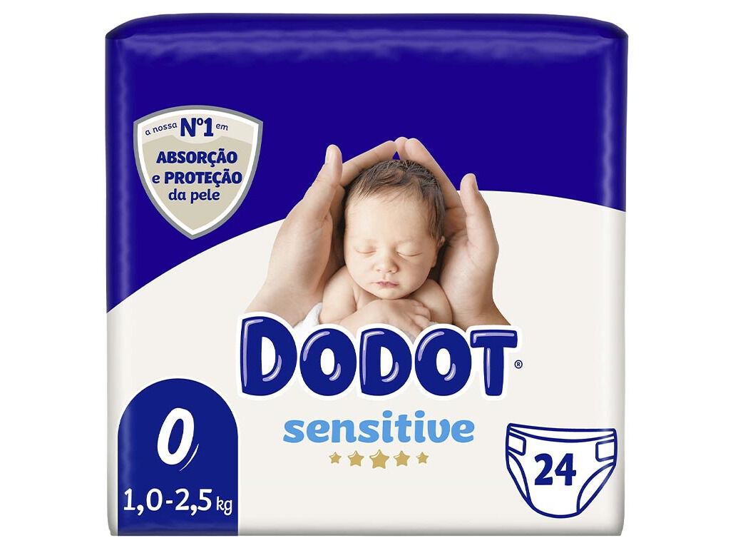 FRALDAS DODOT SENSITIVE T0 1-2.5KG 24 UN