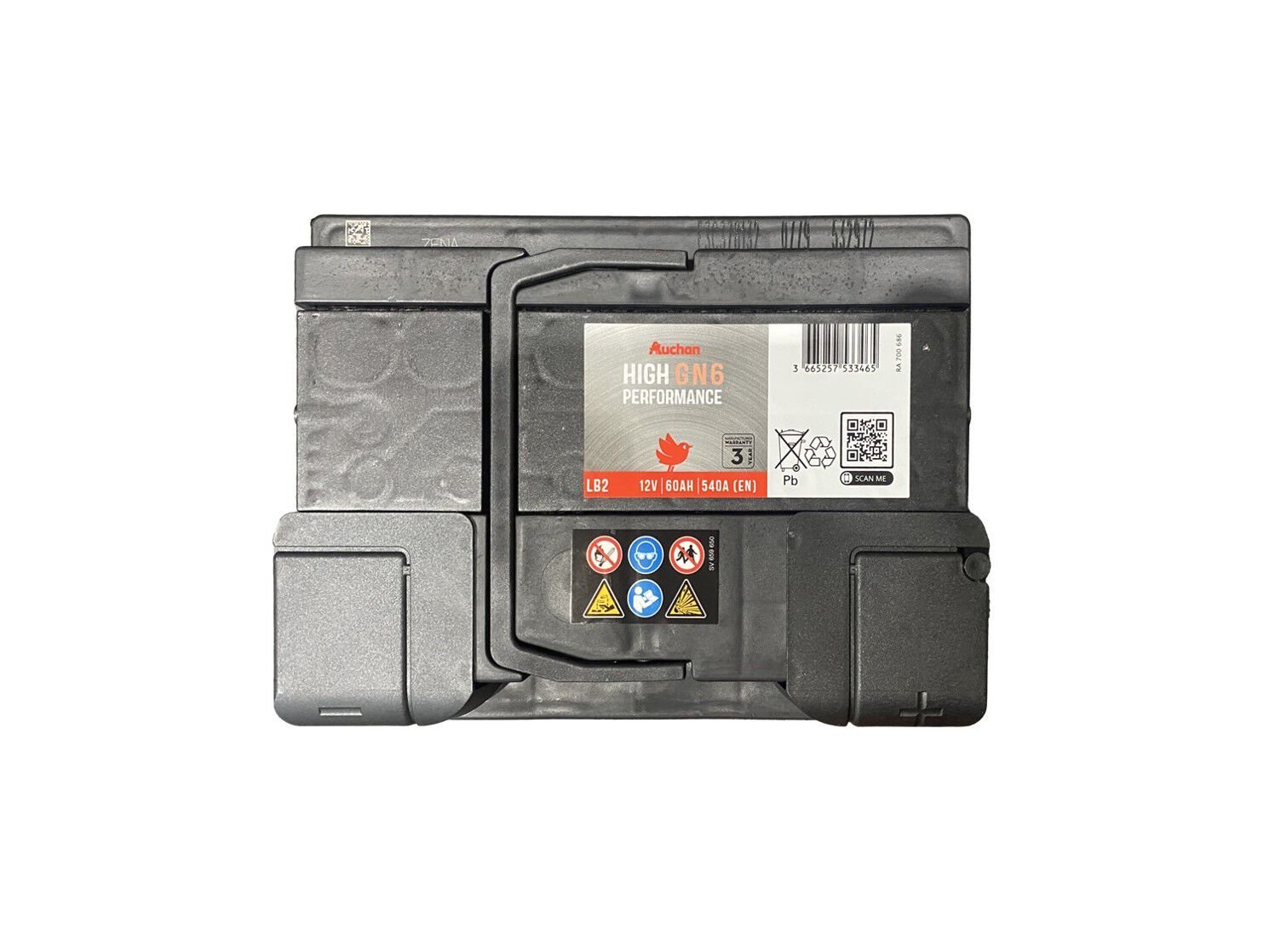 BATERIA AUTO AUCHAN GN6 60AH/540A image number 1