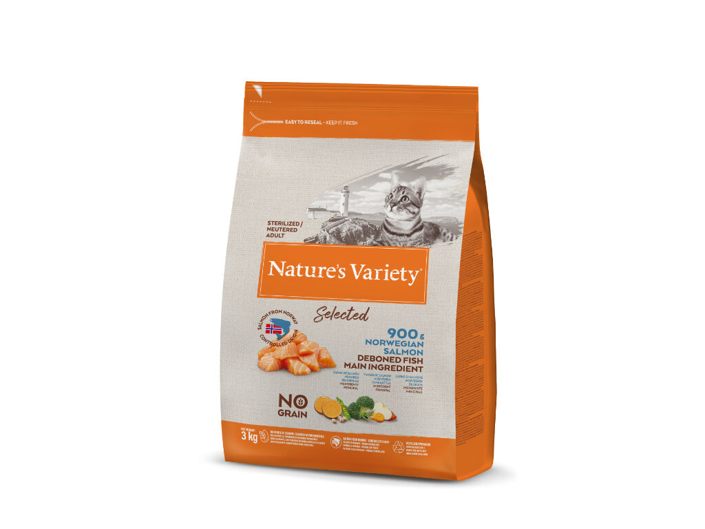 RA&Ccedil;&Atilde;O GATO NATURE'S VARIETY NO GRAIN ESTERILIZADO SALM&Atilde;O 3KG image number 1
