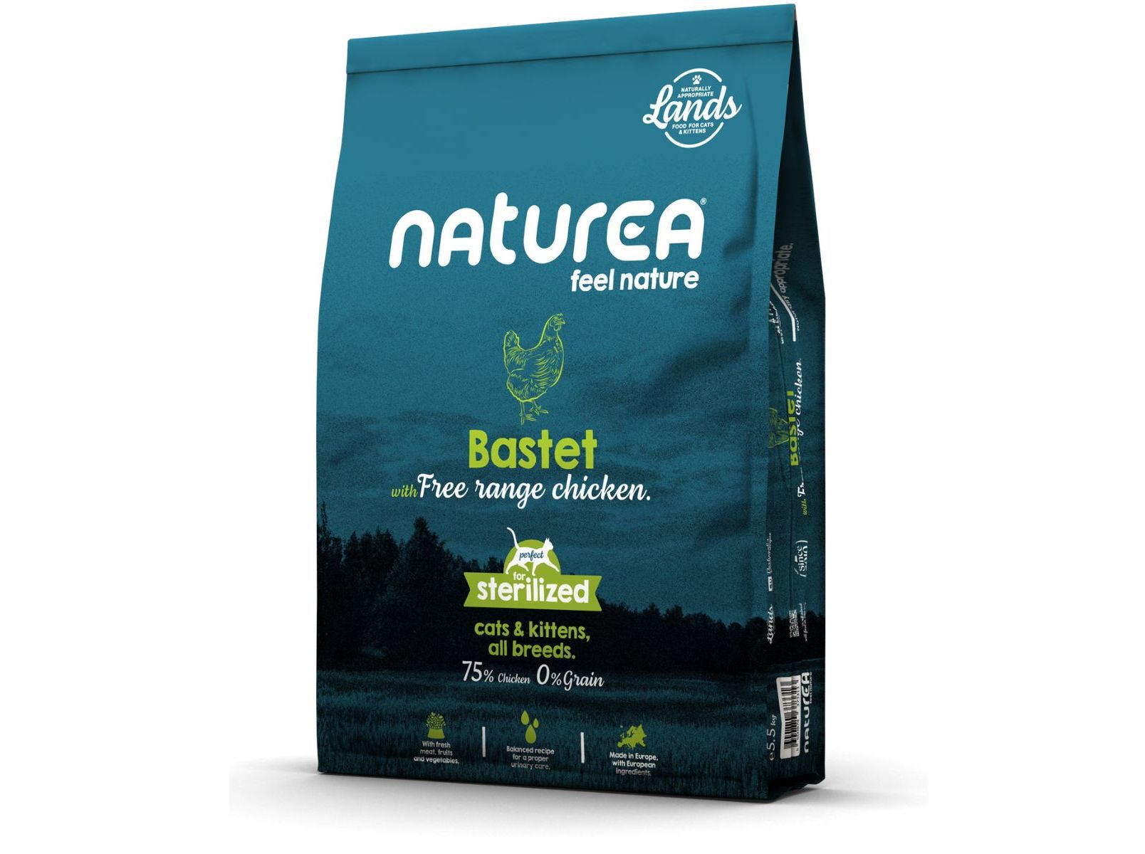 RA&Ccedil;&Atilde;O PARA GATO E GATINHOS NATUREA BASTET FRANGO 5.5 KG image number 1