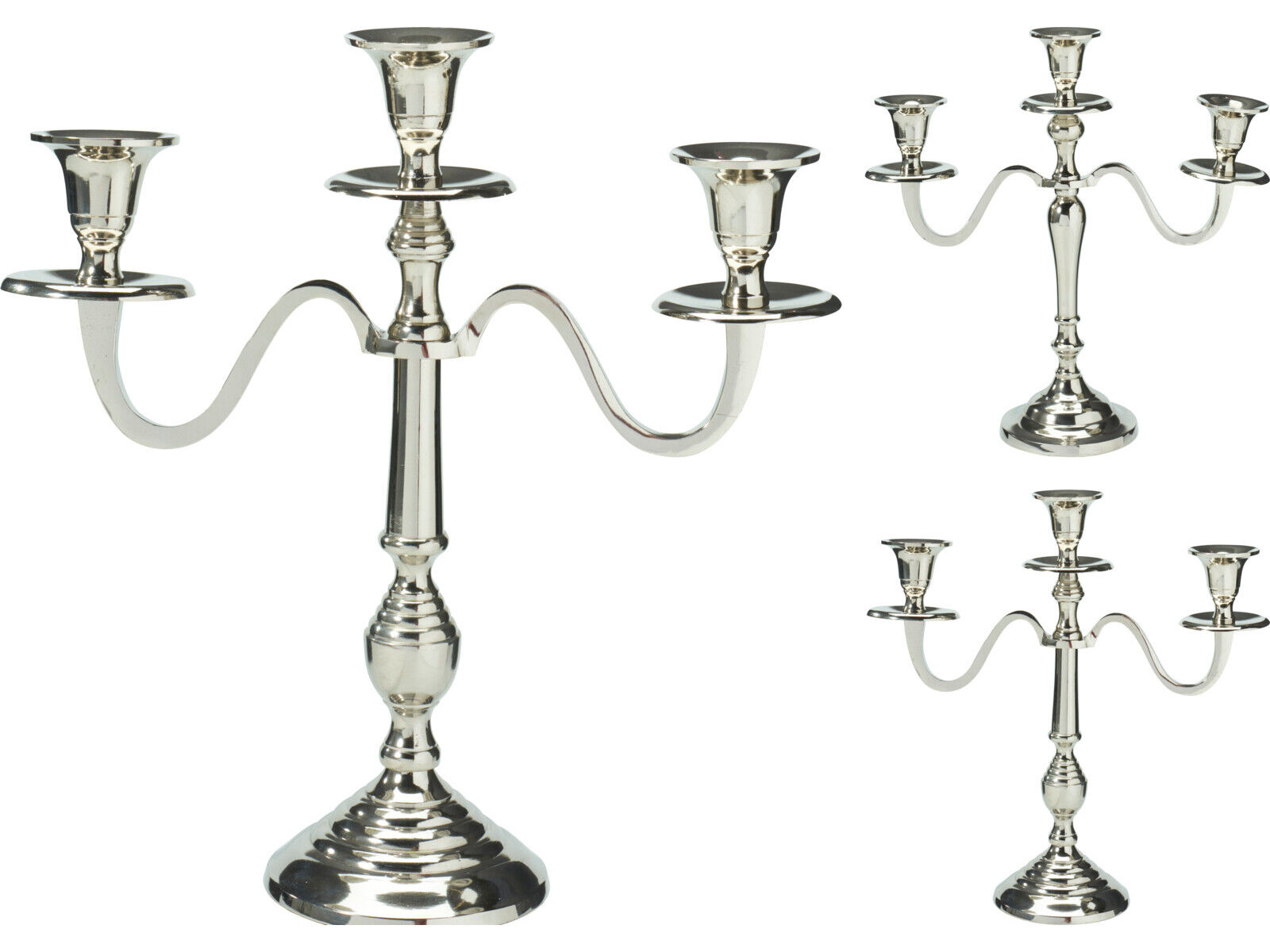 SUPORTE DE VELA PRATEADO 29X10X30CM MODELOS SORTIDOS image number 1